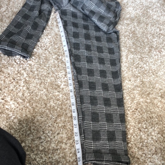 White Grey Checked High Waist Trousers Sz S - Picture 9 of 13